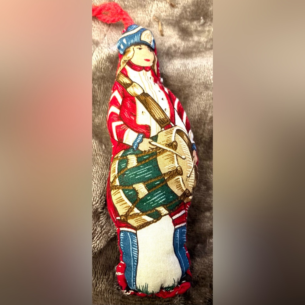 Rag Doll Handmade Drummer Boy Ornament Fabric Stuffed